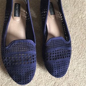 Adam Tucker Harvard royal blue suede loafers